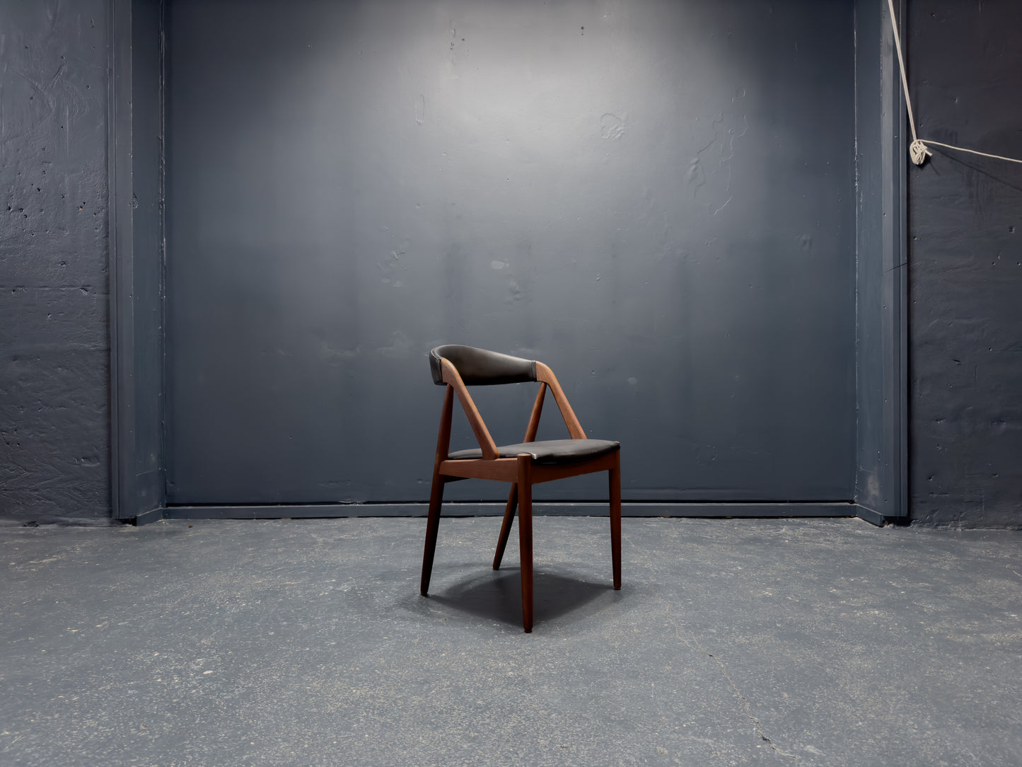 Kai Kristiansen Black Leather and Teak Model 31 Chair