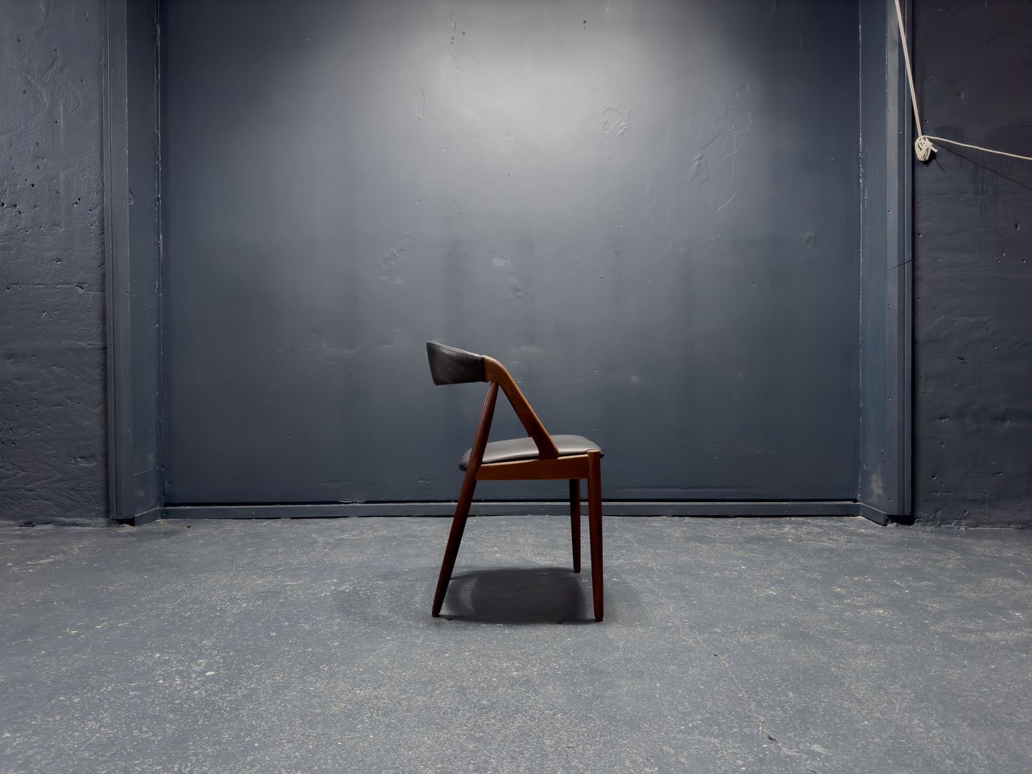 Kai Kristiansen Black Leather and Teak Model 31 Chair