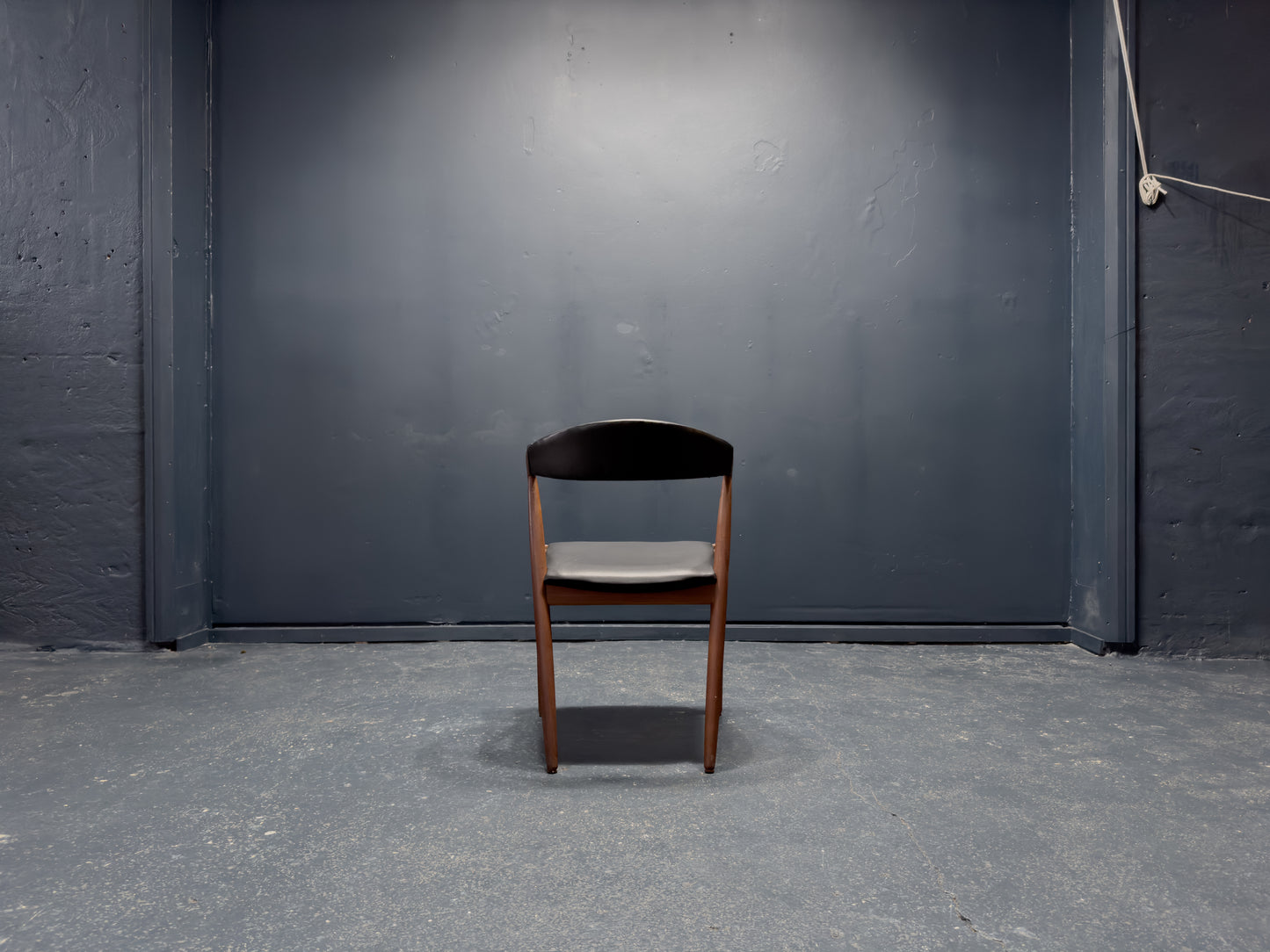 Kai Kristiansen Black Leather and Teak Model 31 Chair