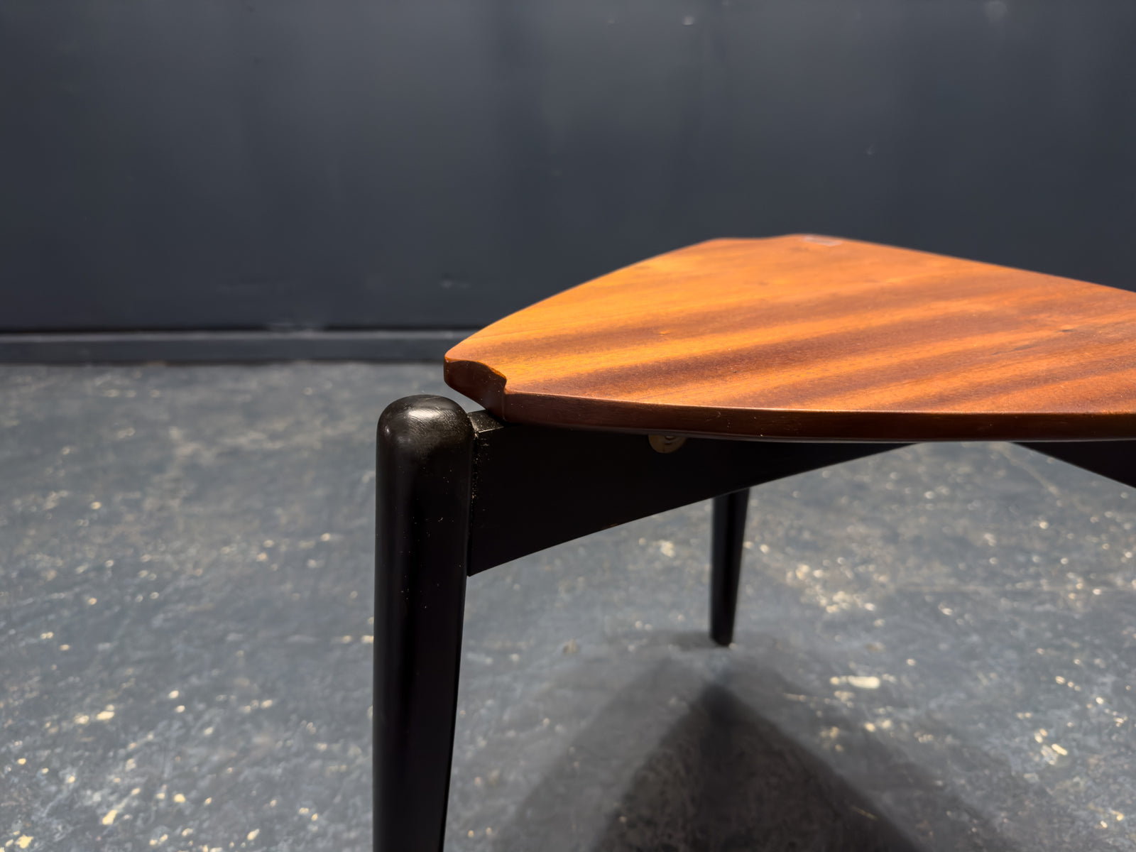 Teak Side Table with Black Legs