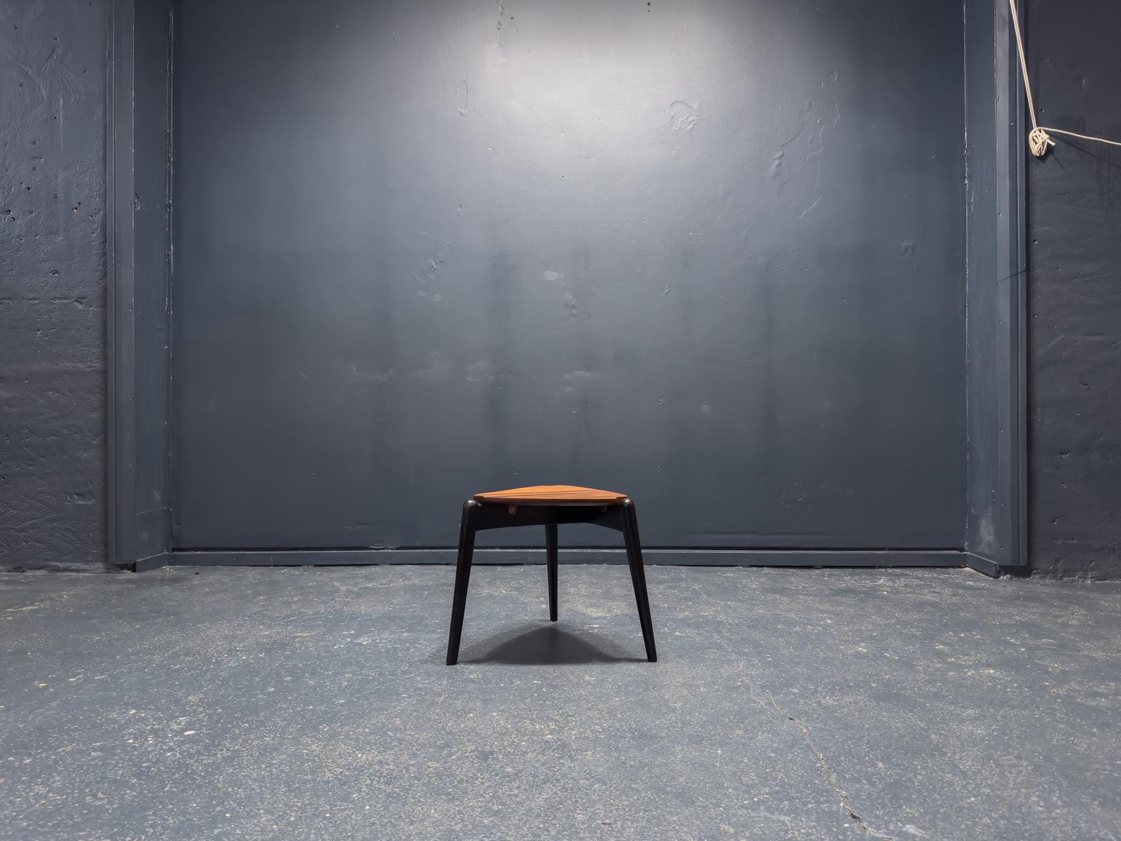 Teak Side Table with Black Legs