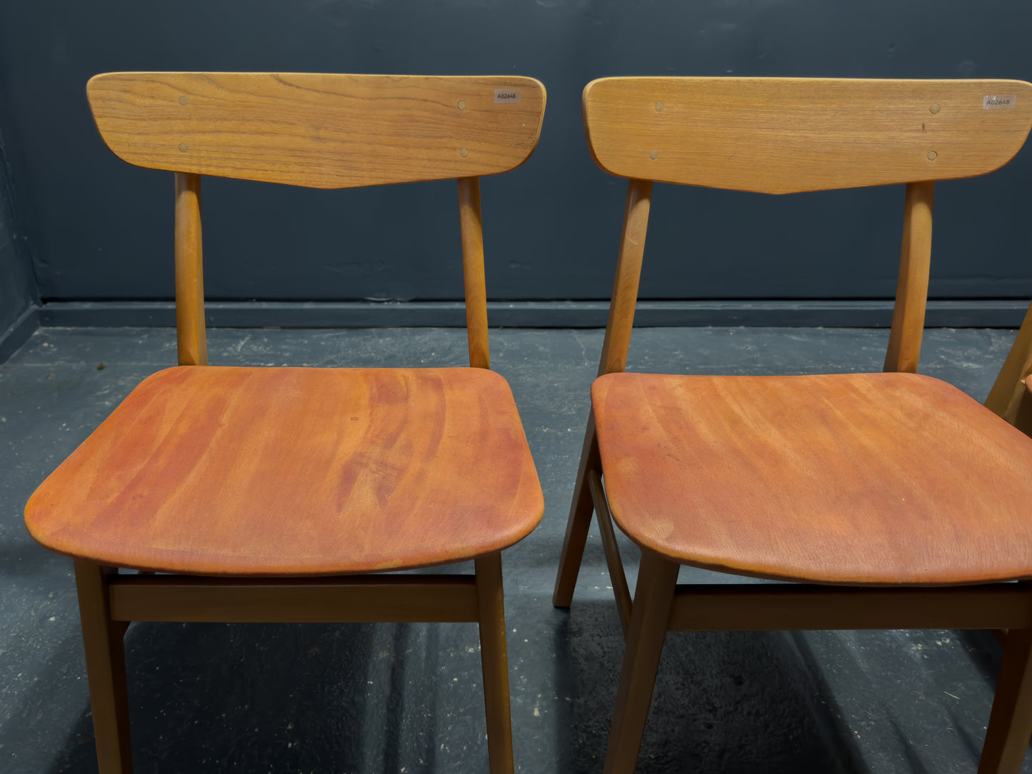 Set of 4 Farstrup 1960s Teak and Leather Dining Chairs