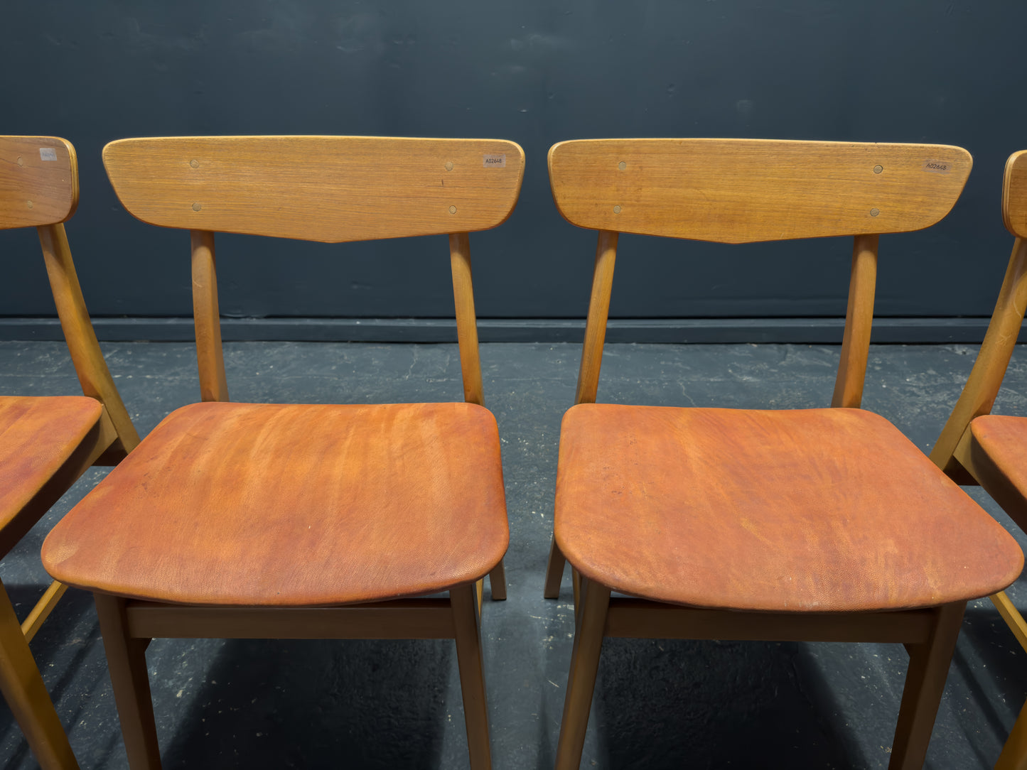 Set of 4 Farstrup 1960s Teak and Leather Dining Chairs