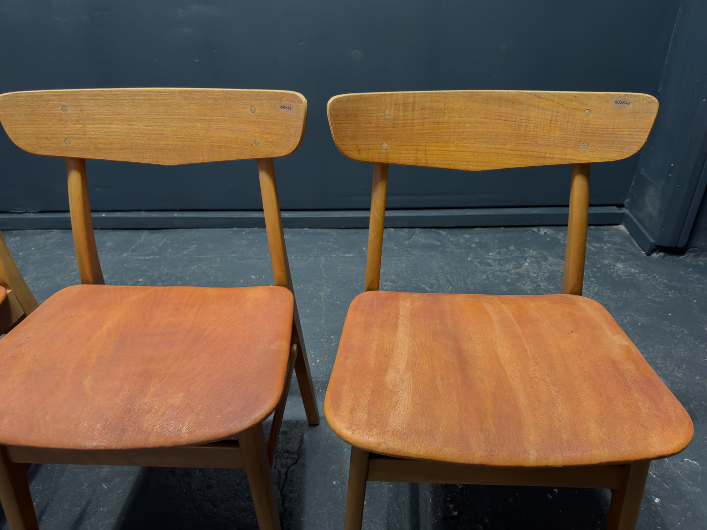 Set of 4 Farstrup 1960s Teak and Leather Dining Chairs