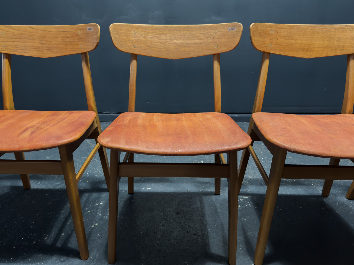 Set of 4 Farstrup 1960s Teak and Leather Dining Chairs