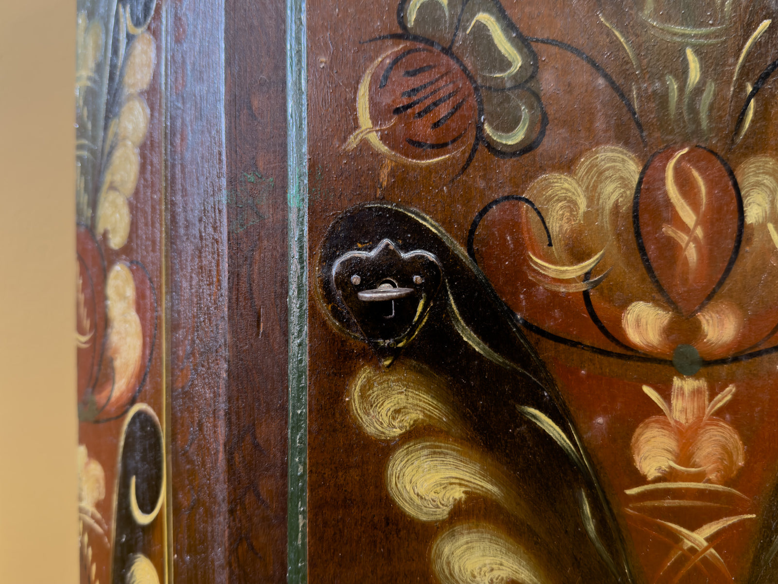Danish Folk Art Wallmounted Cabinet