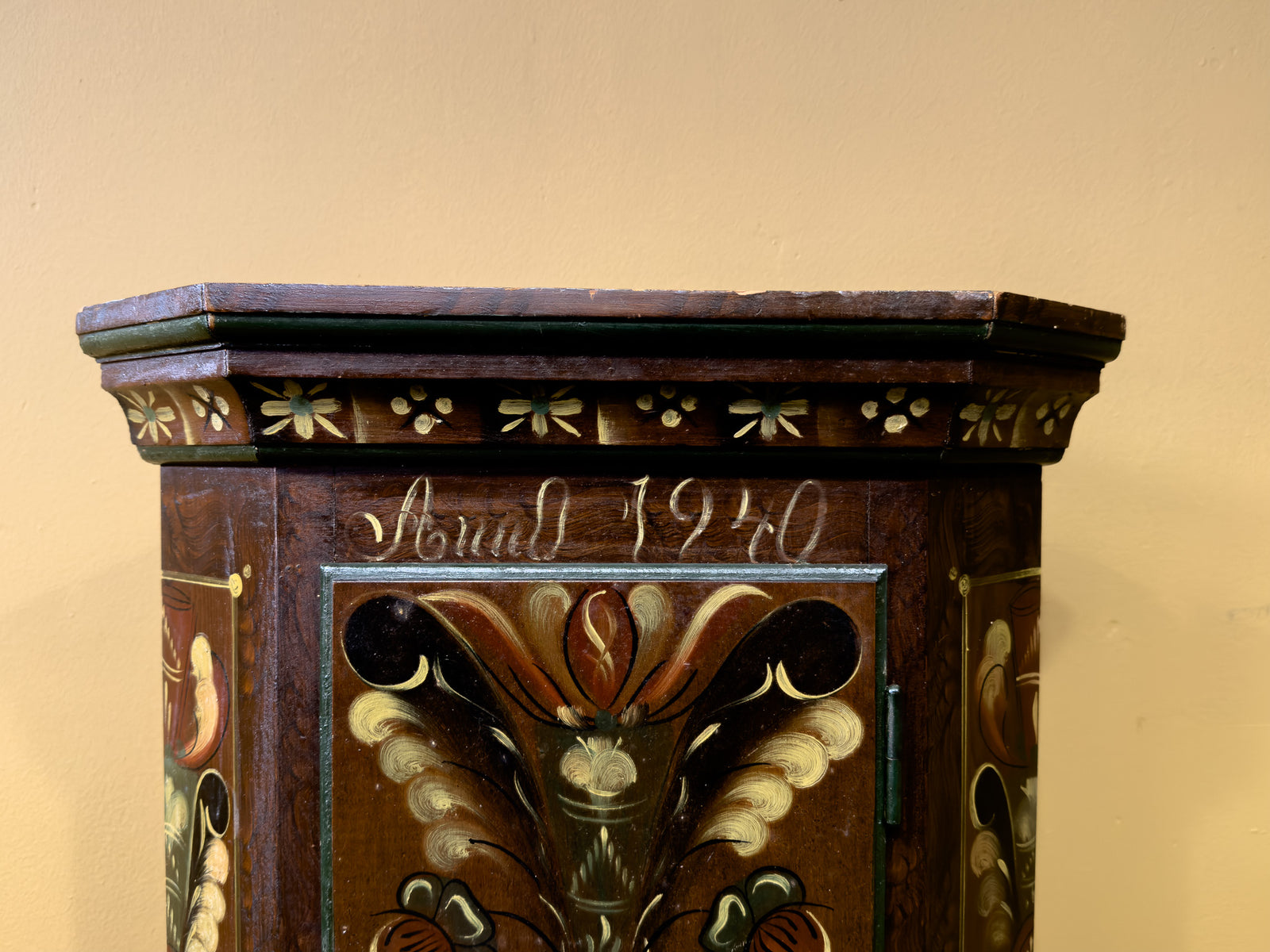 Danish Folk Art Wallmounted Cabinet