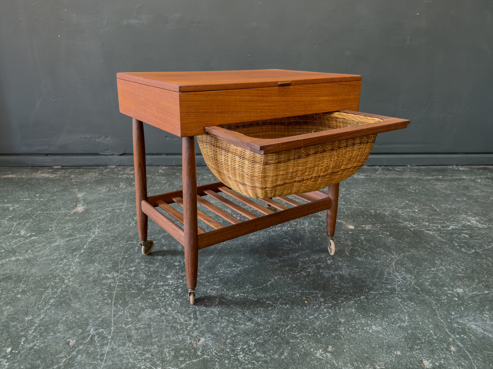 Teak Sewing Table