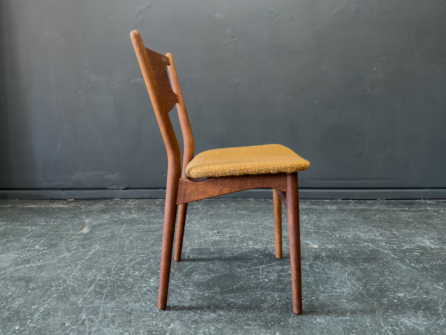Set of 6 Teak Upholstered Dining Chairs