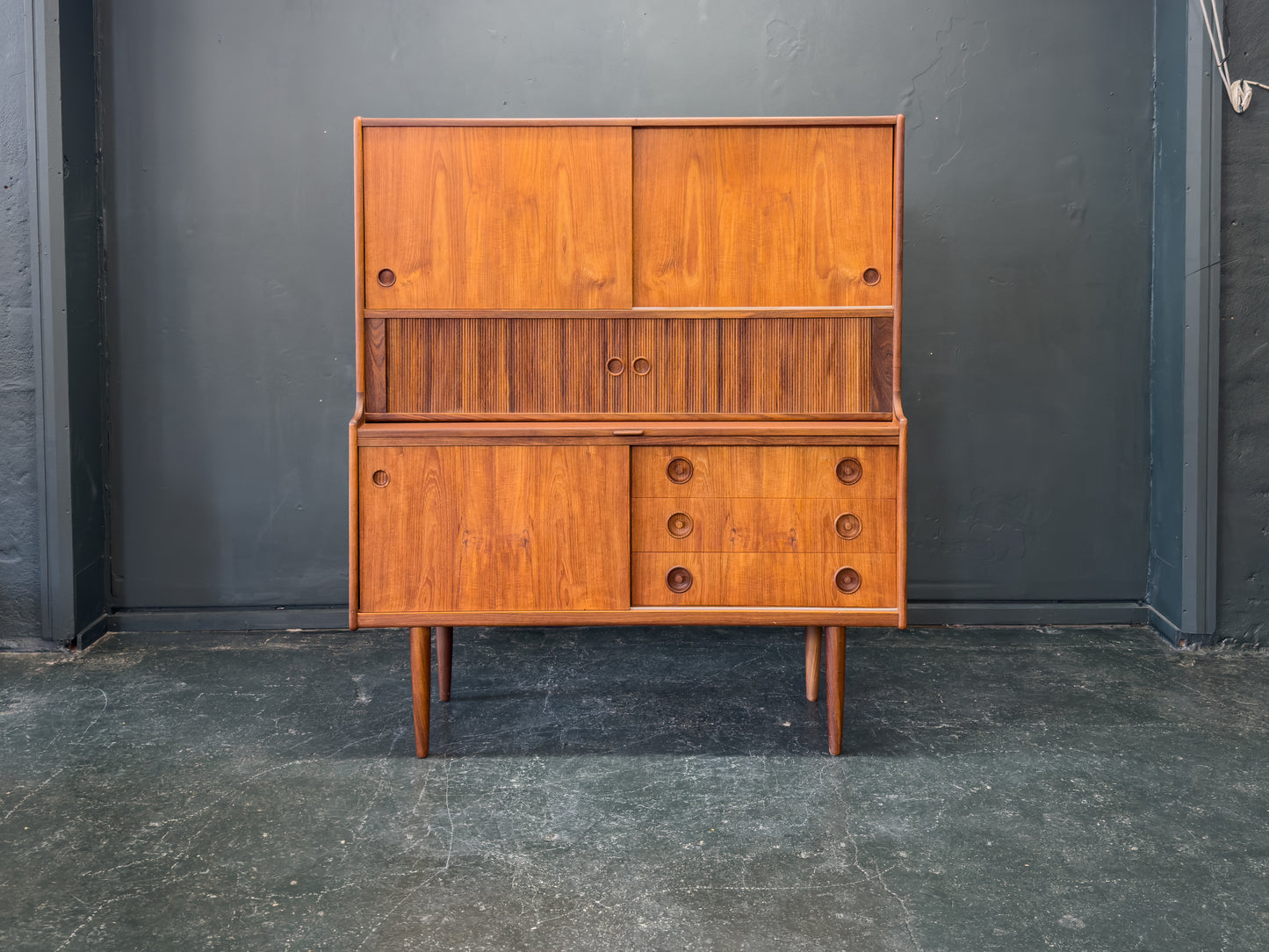Johannes Andersen Teak High Sideboard for Oy Wilh. Schauman