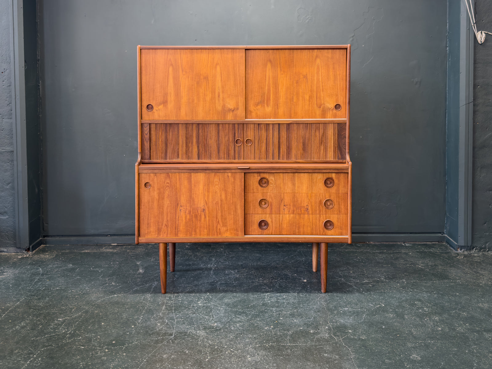 Johannes Andersen Teak High Sideboard for Oy Wilh. Schauman