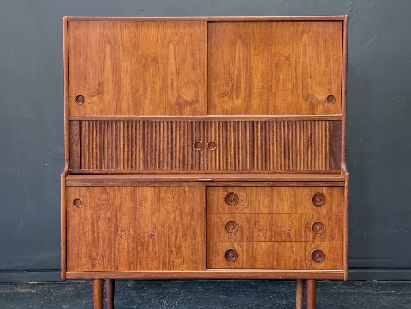 Johannes Andersen Teak High Sideboard for Oy Wilh. Schauman