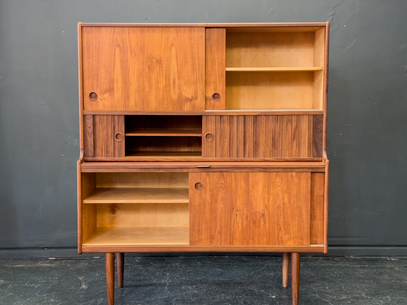 Johannes Andersen Teak High Sideboard for Oy Wilh. Schauman