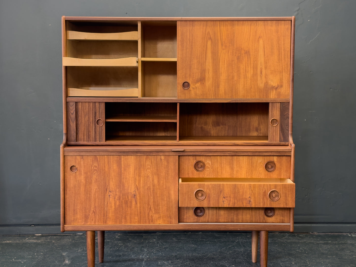 Johannes Andersen Teak High Sideboard for Oy Wilh. Schauman