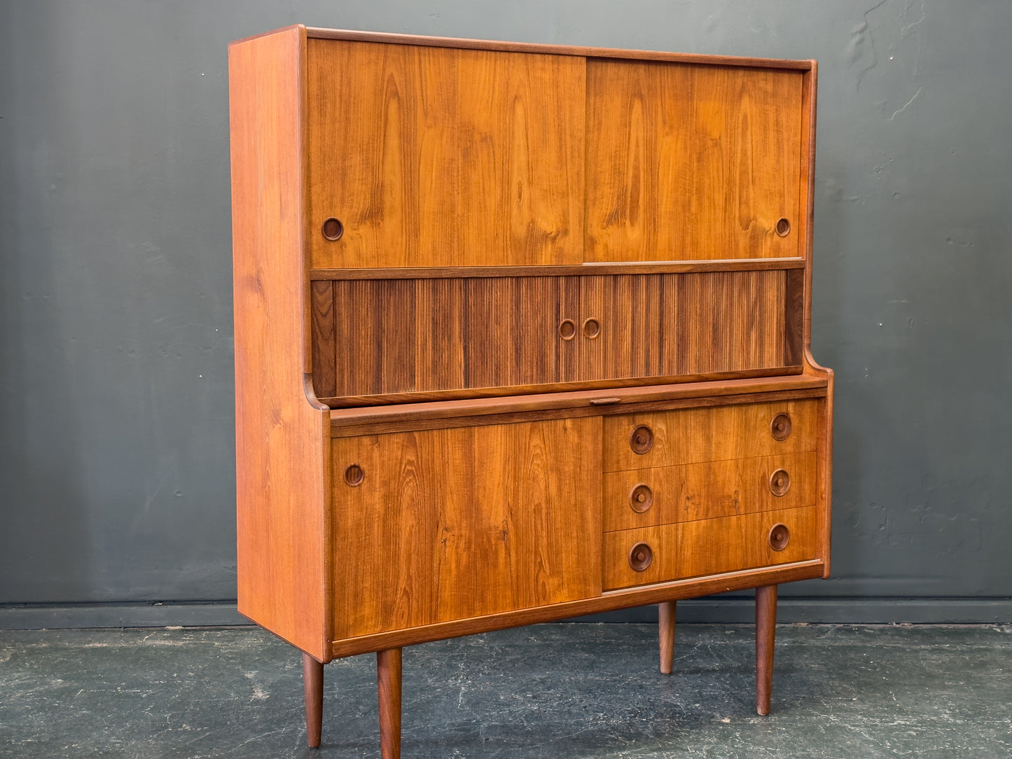 Johannes Andersen Teak High Sideboard for Oy Wilh. Schauman