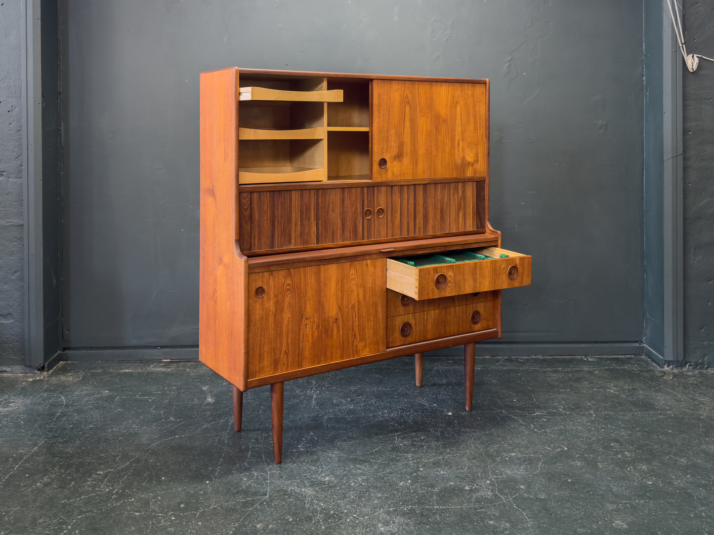 Johannes Andersen Teak High Sideboard for Oy Wilh. Schauman
