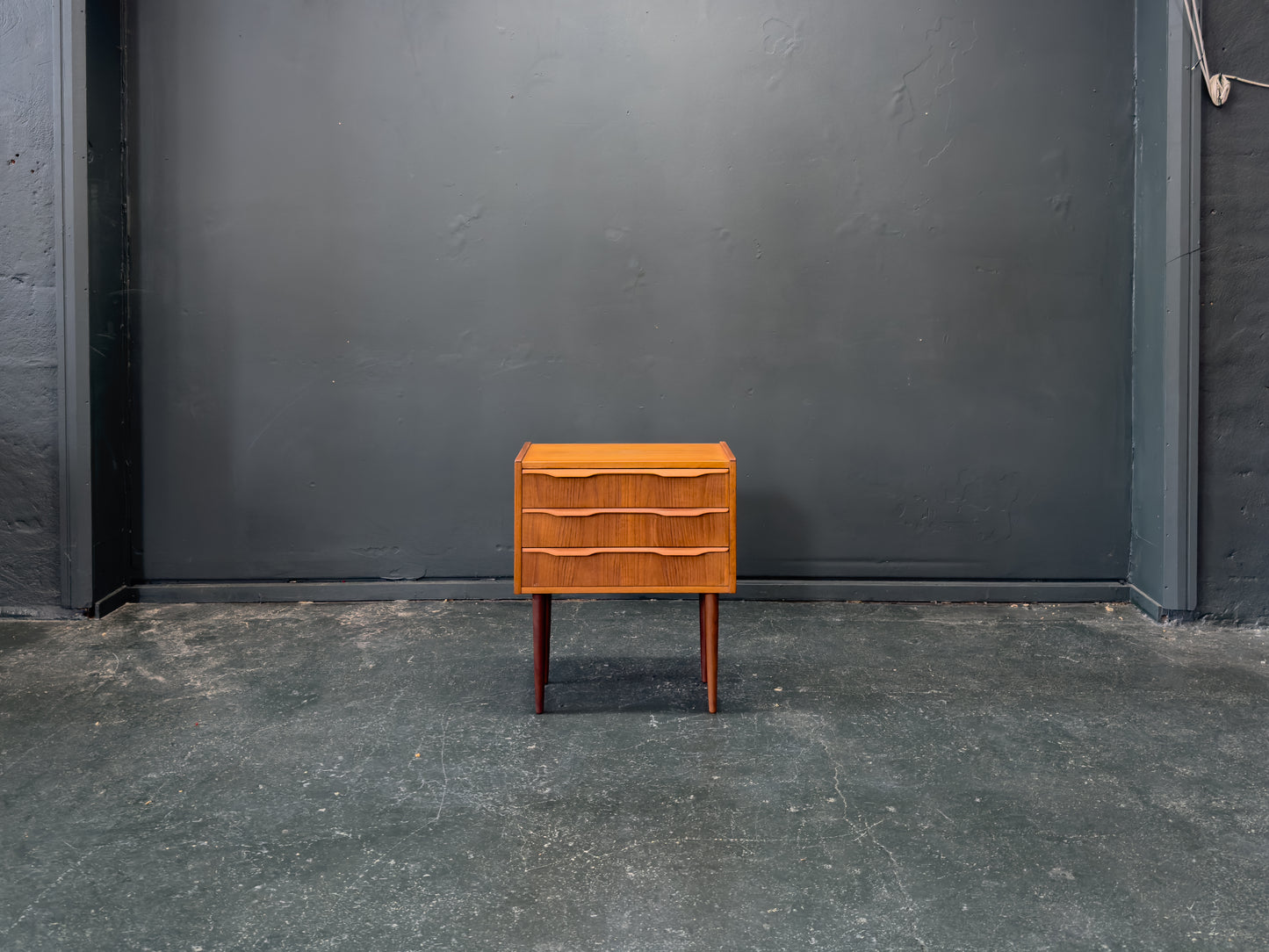 Small Teak Chest of Drawers with Three Drawers