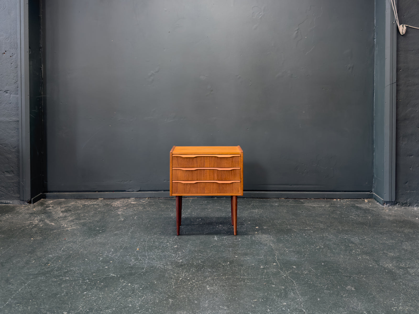 Small Teak Chest of Drawers with Three Drawers