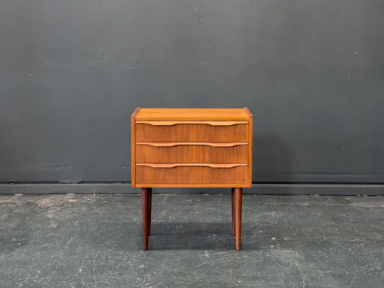 Small Teak Chest of Drawers with Three Drawers