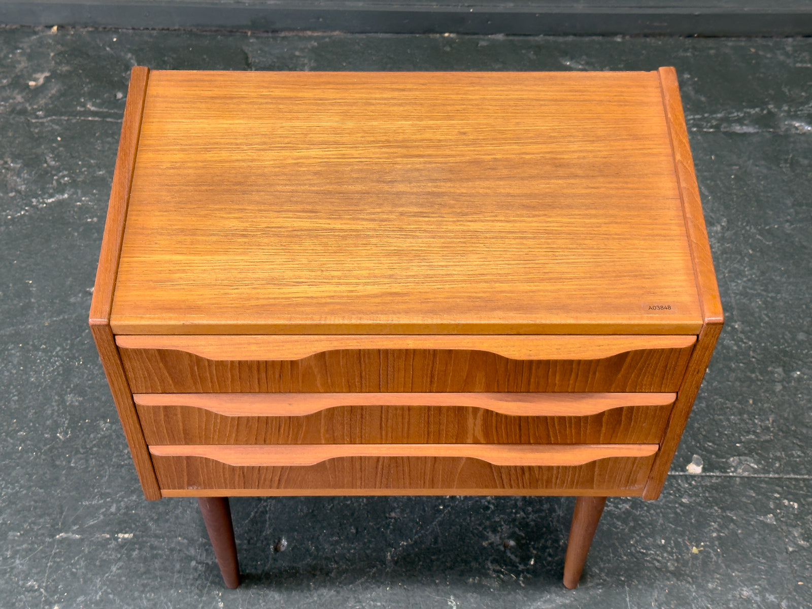 Small Teak Chest of Drawers with Three Drawers