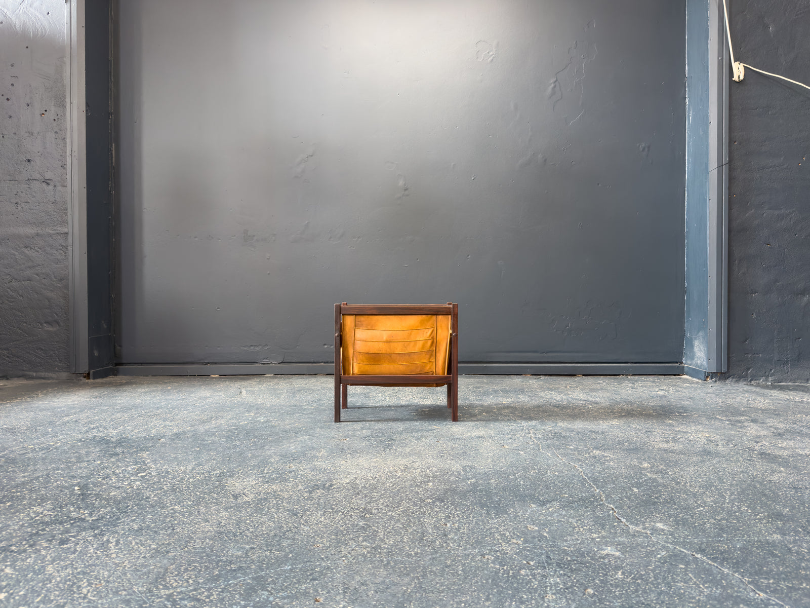 Torbjorn Afdal Rosewood and Leather Newspaper Rack