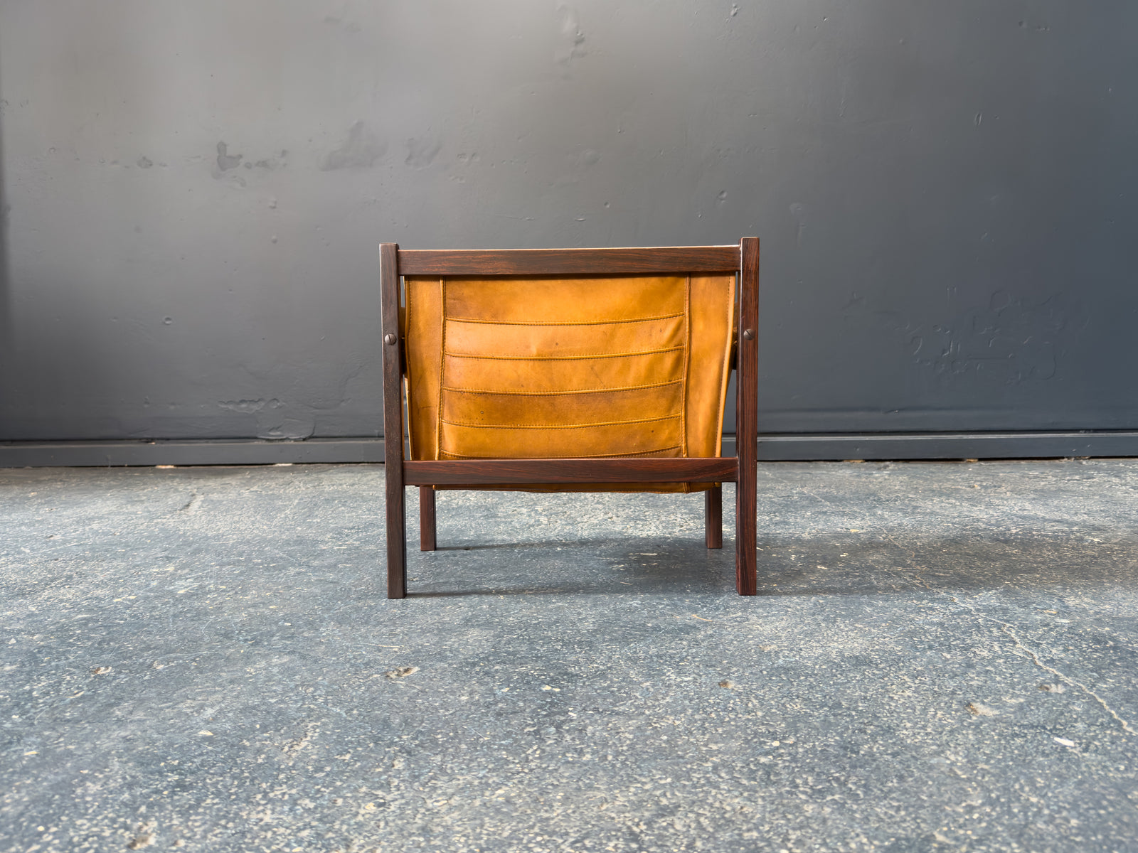 Torbjorn Afdal Rosewood and Leather Newspaper Rack