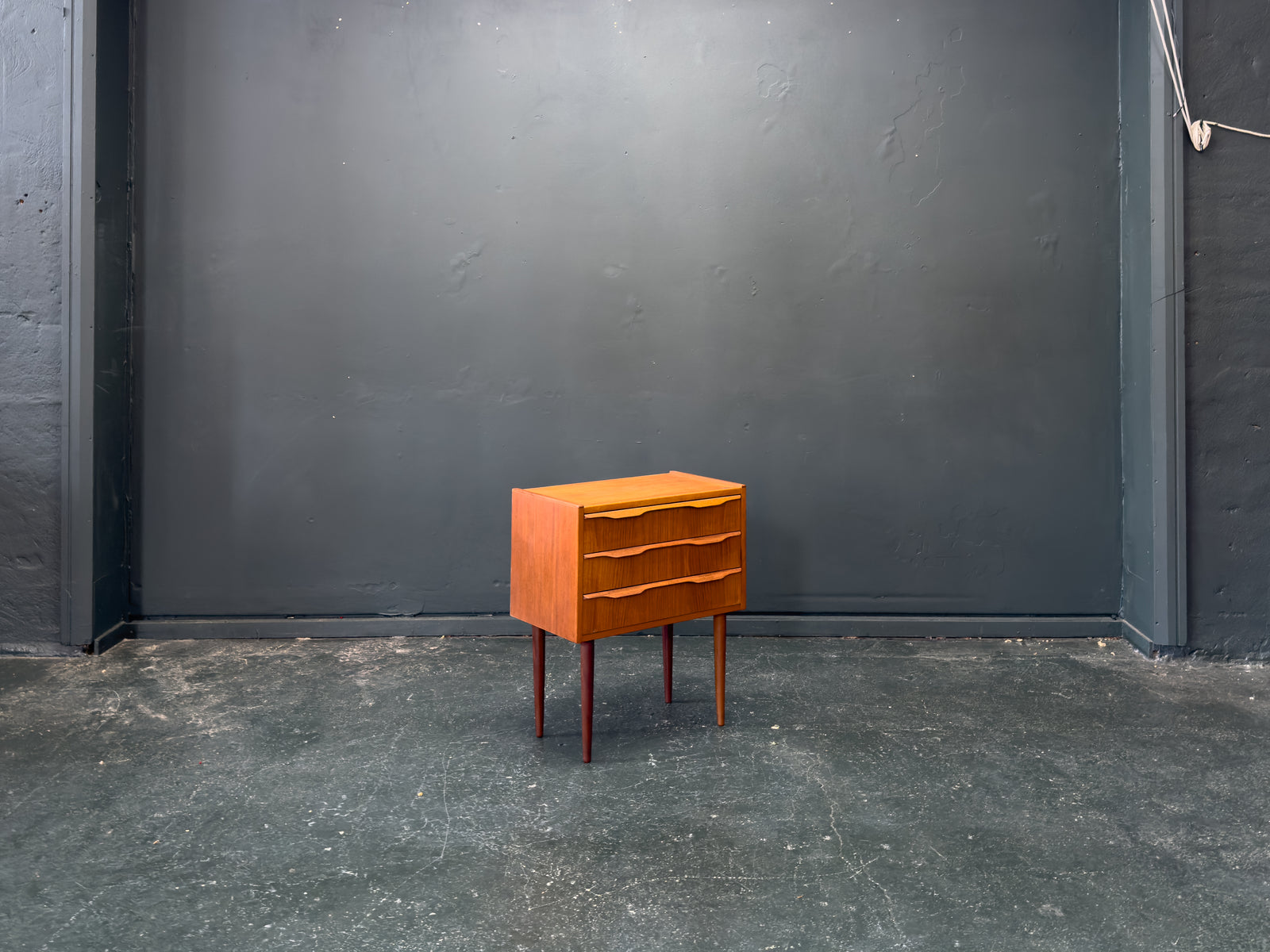 Small Teak Chest of Drawers with Three Drawers