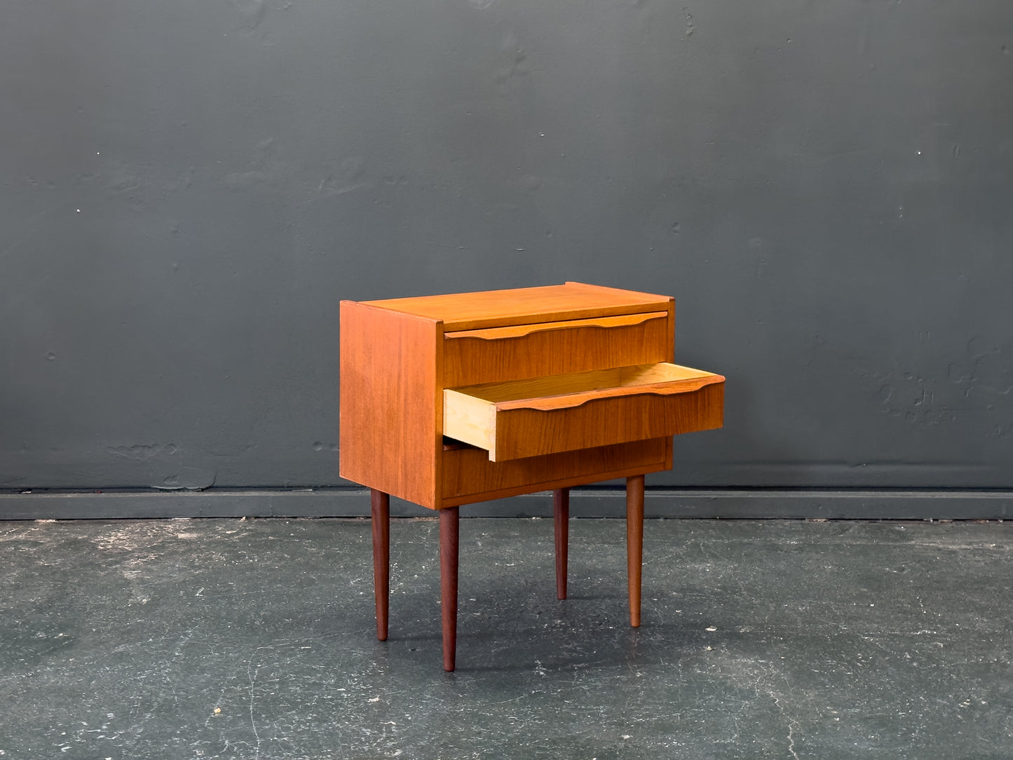 Small Teak Chest of Drawers with Three Drawers