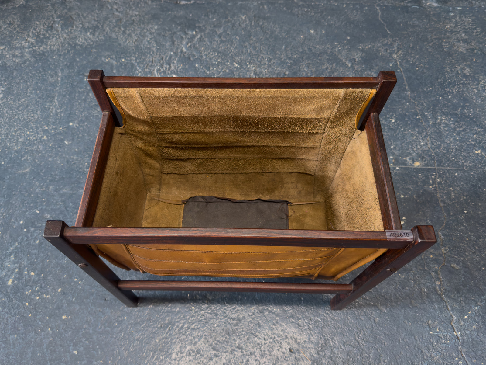 Torbjorn Afdal Rosewood and Leather Newspaper Rack
