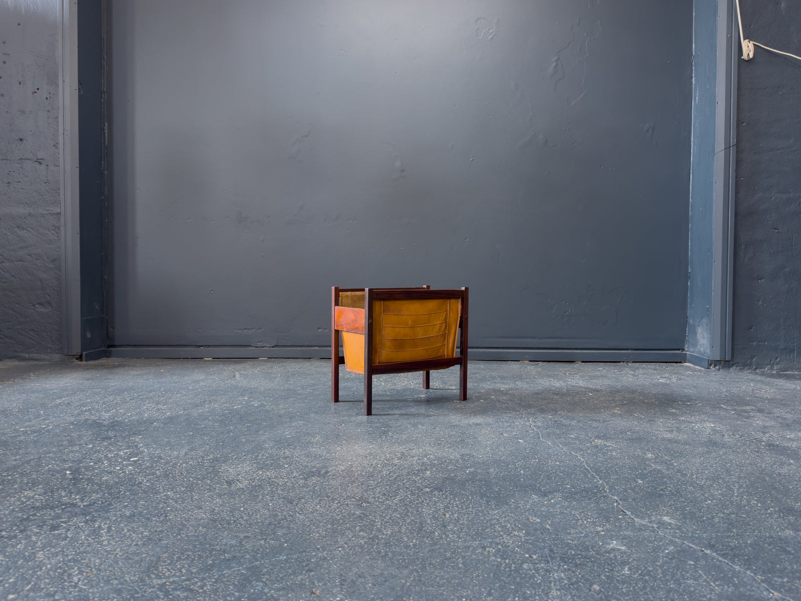 Torbjorn Afdal Rosewood and Leather Newspaper Rack