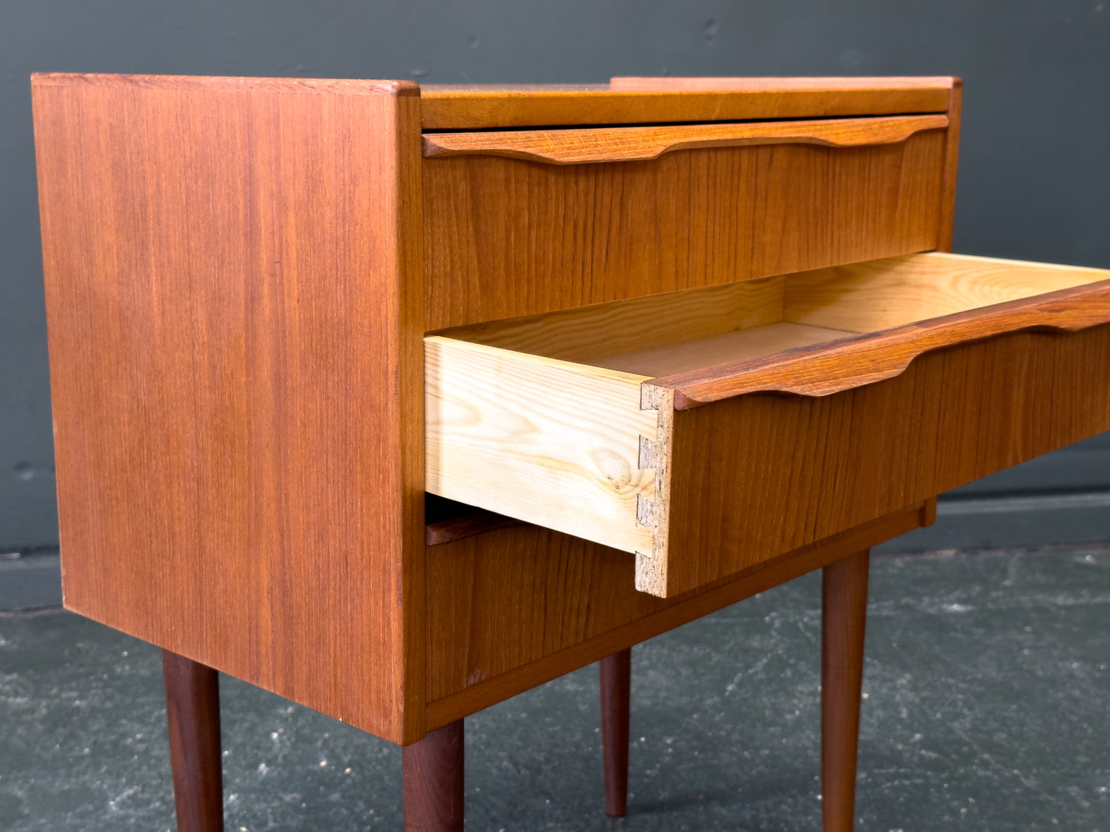 Small Teak Chest of Drawers with Three Drawers
