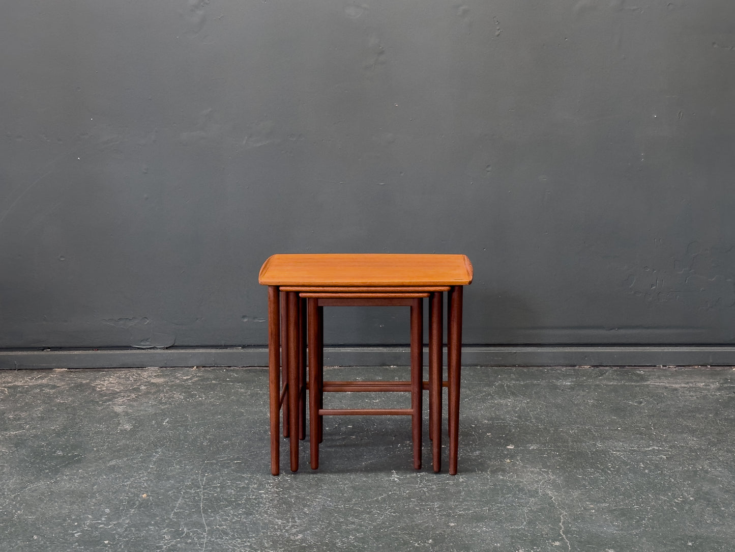 Set of Three Teak Nesting Tables