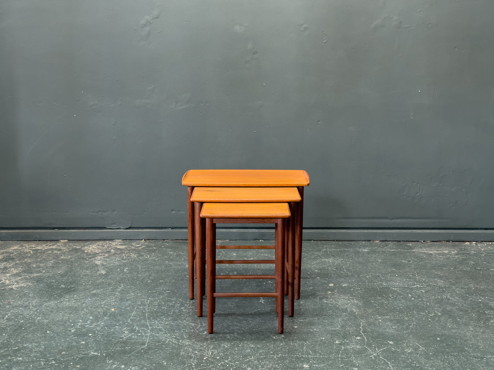 Set of Three Teak Nesting Tables