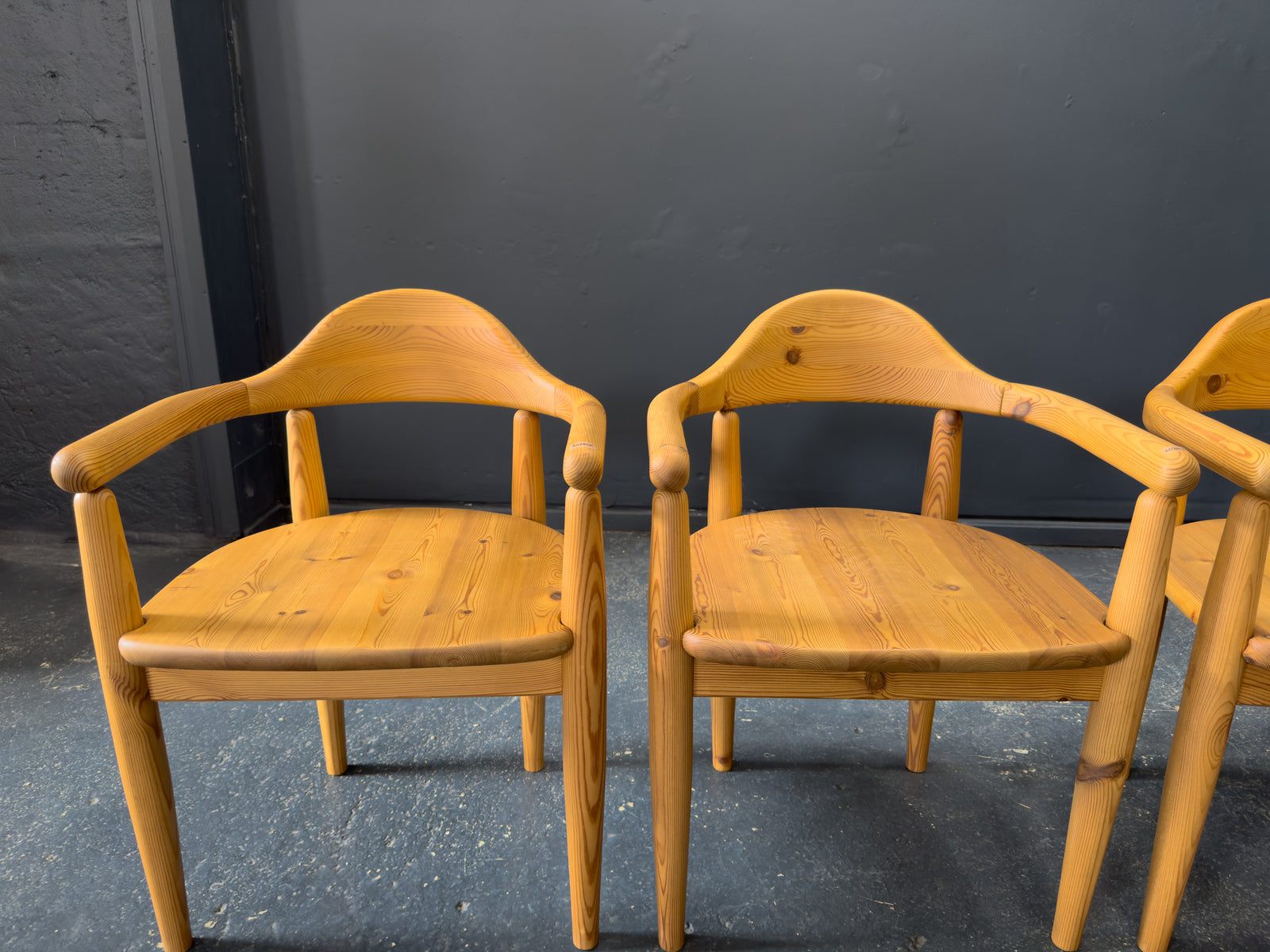 Set of 4 Rainer Daumiller Solid Pine Dining Chairs