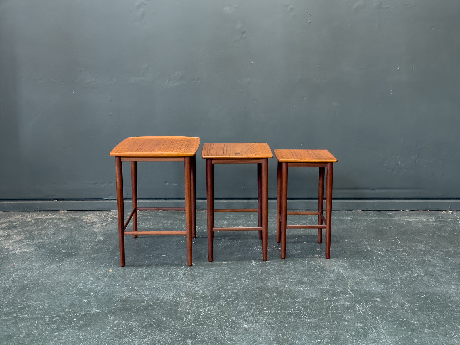 Set of Three Teak Nesting Tables