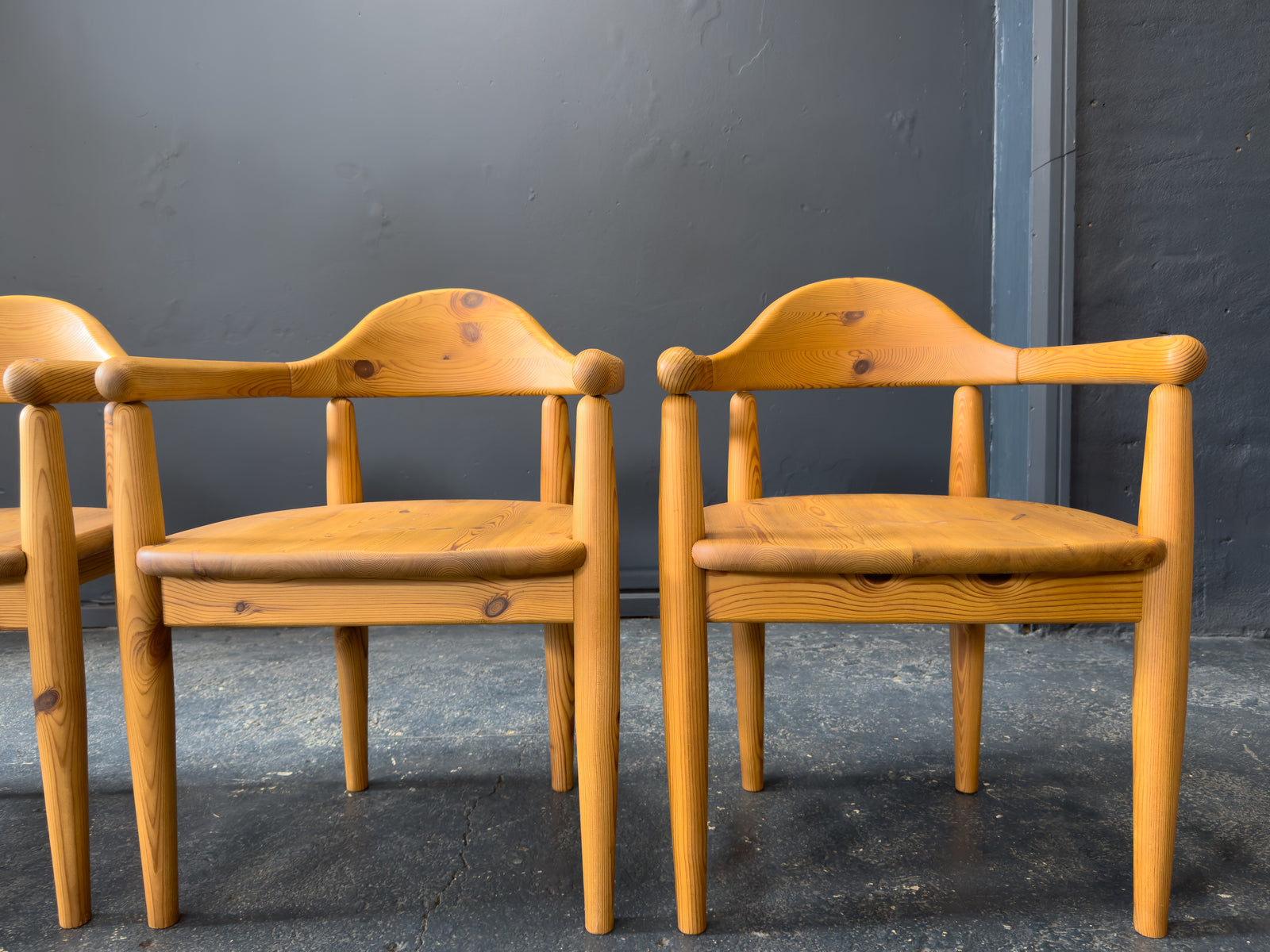 Set of 4 Rainer Daumiller Solid Pine Dining Chairs