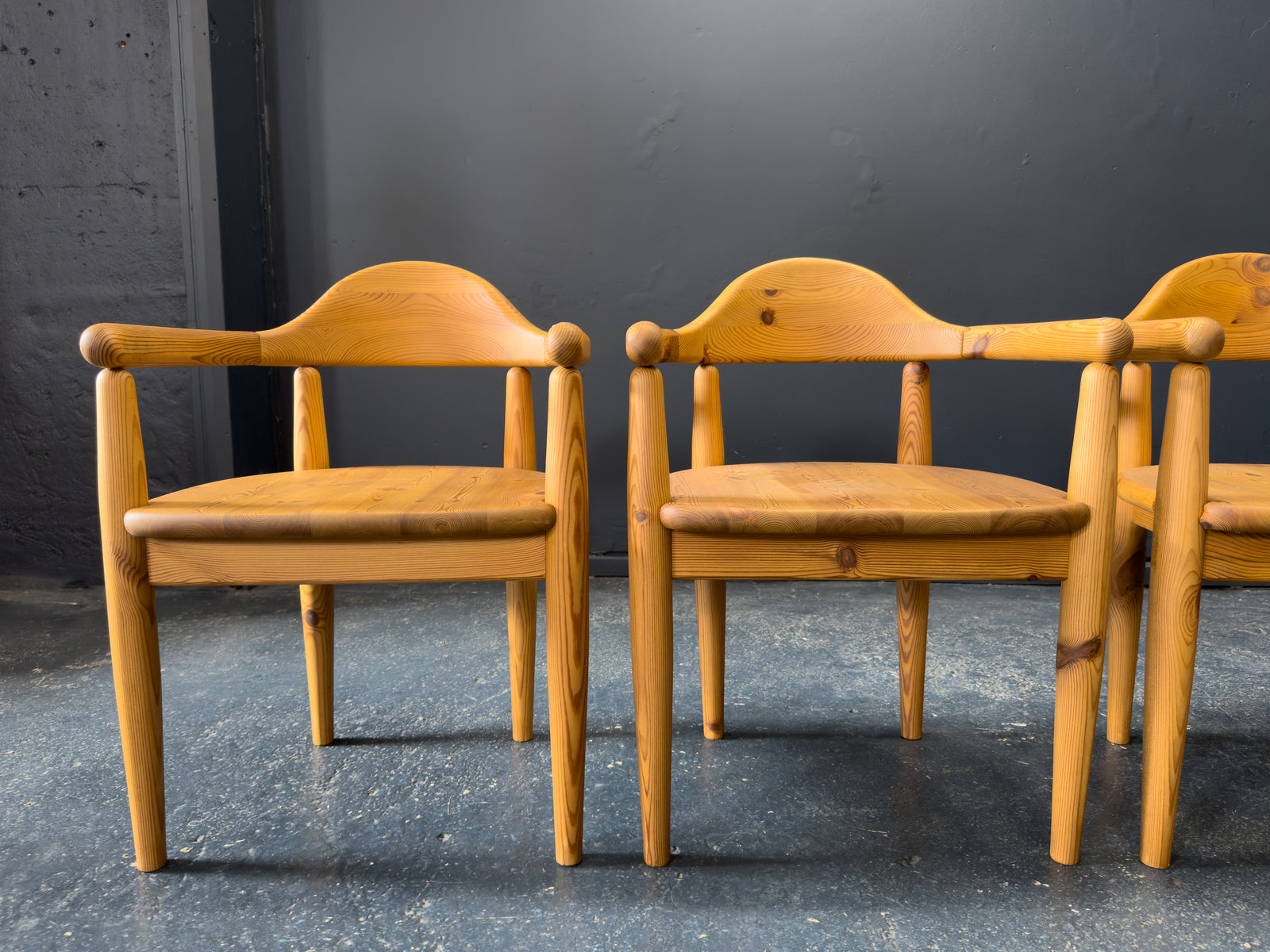 Set of 4 Rainer Daumiller Solid Pine Dining Chairs