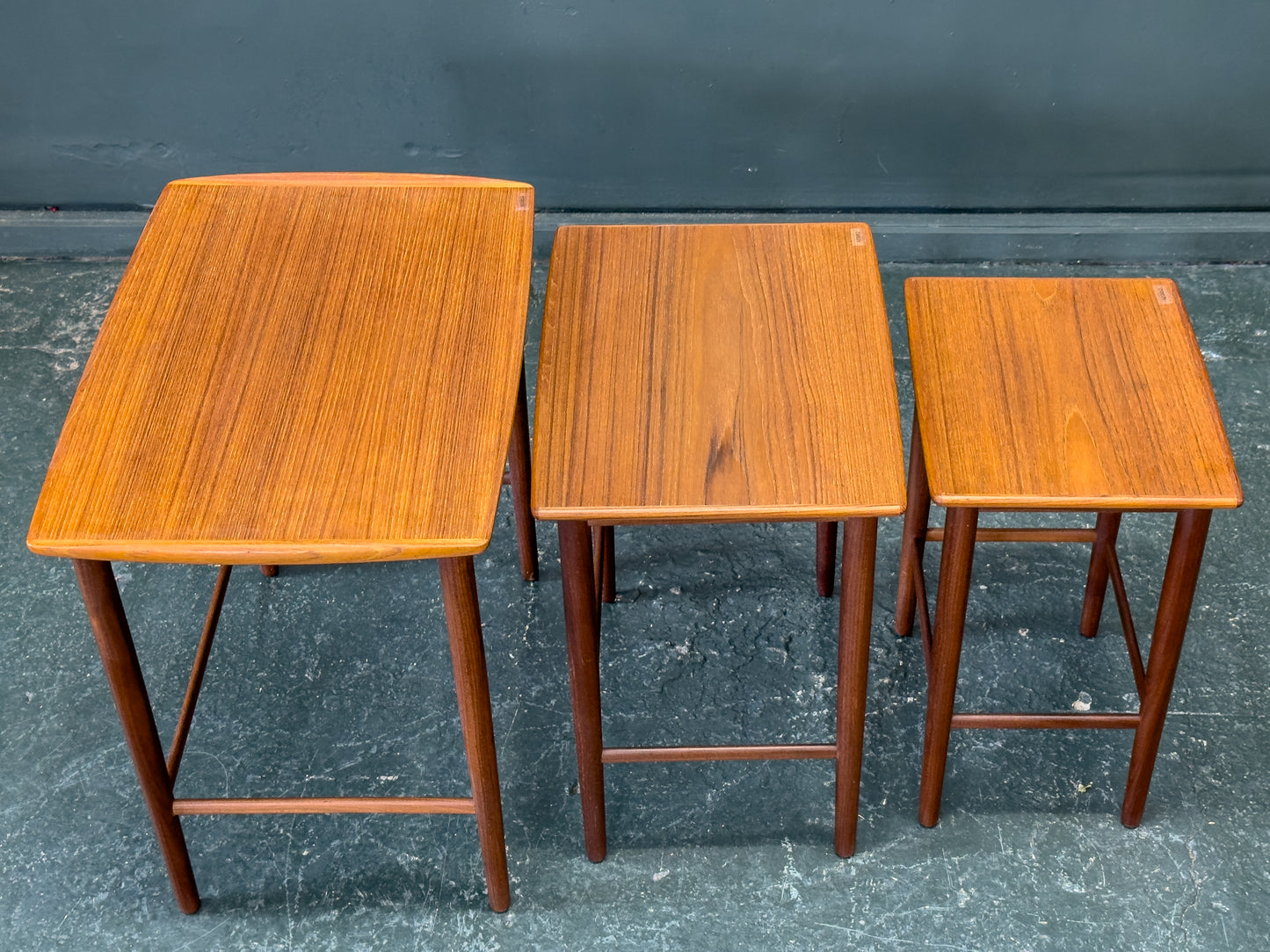 Set of Three Teak Nesting Tables