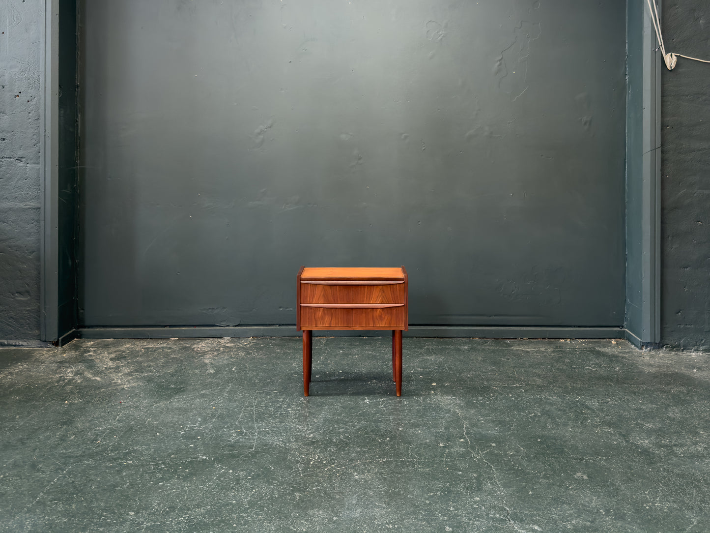 Teak Bedside Table with Two Drawers