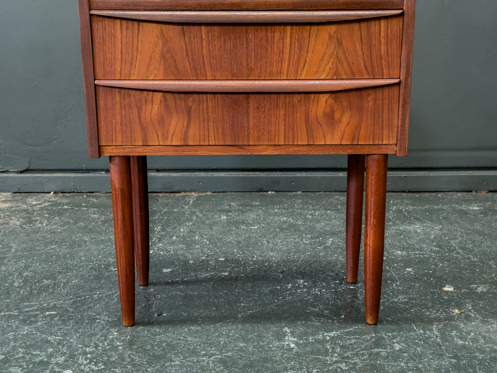 Teak Bedside Table with Two Drawers