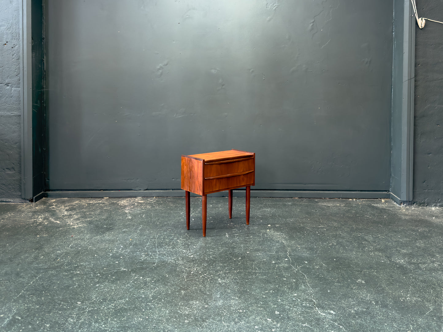 Teak Bedside Table with Two Drawers