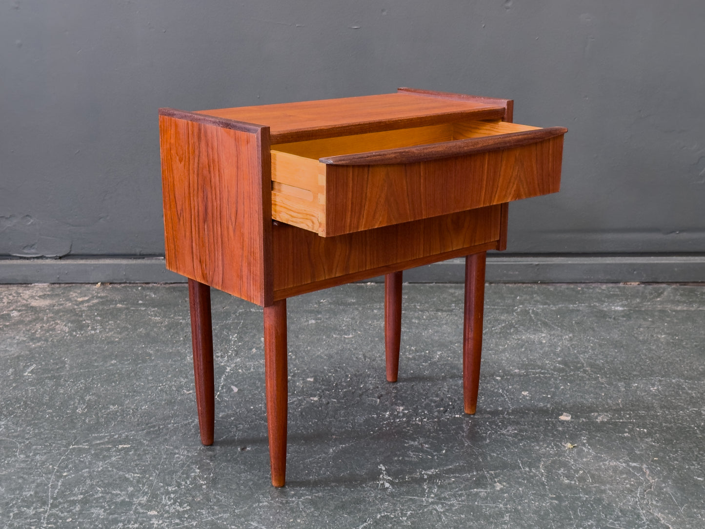Teak Bedside Table with Two Drawers