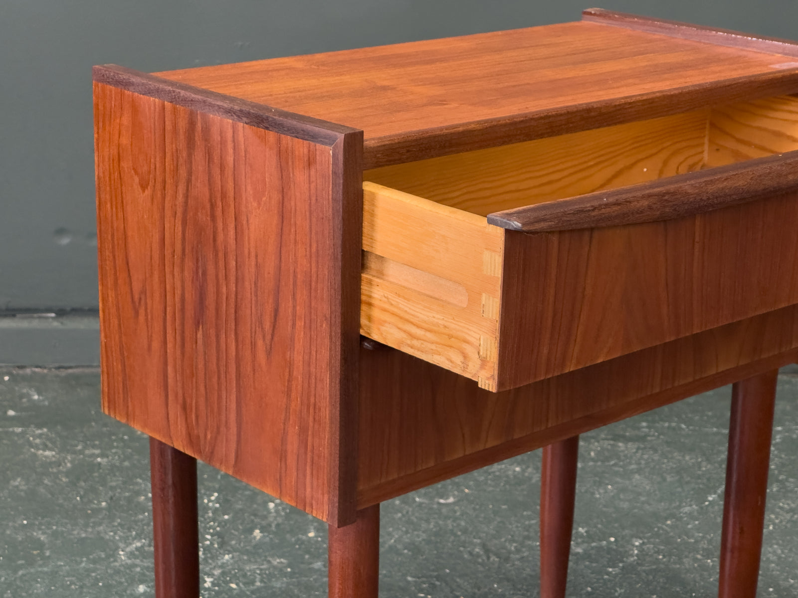 Teak Bedside Table with Two Drawers