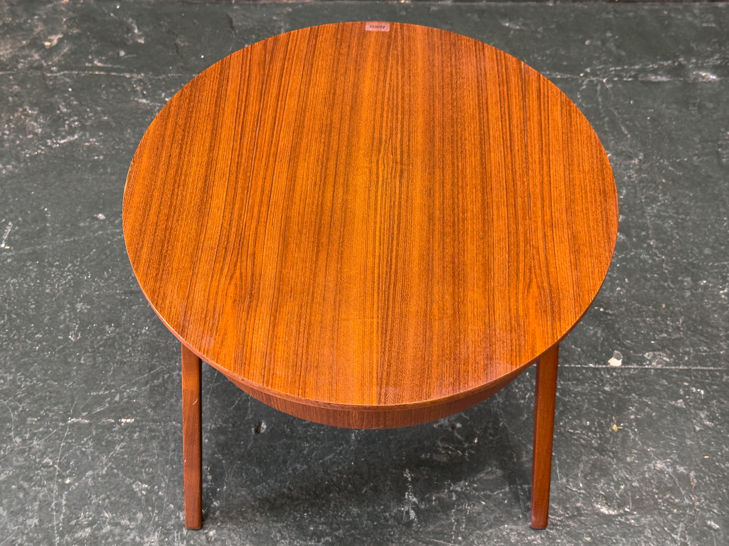 Round Teak Side Table with Round Hinged Compartments
