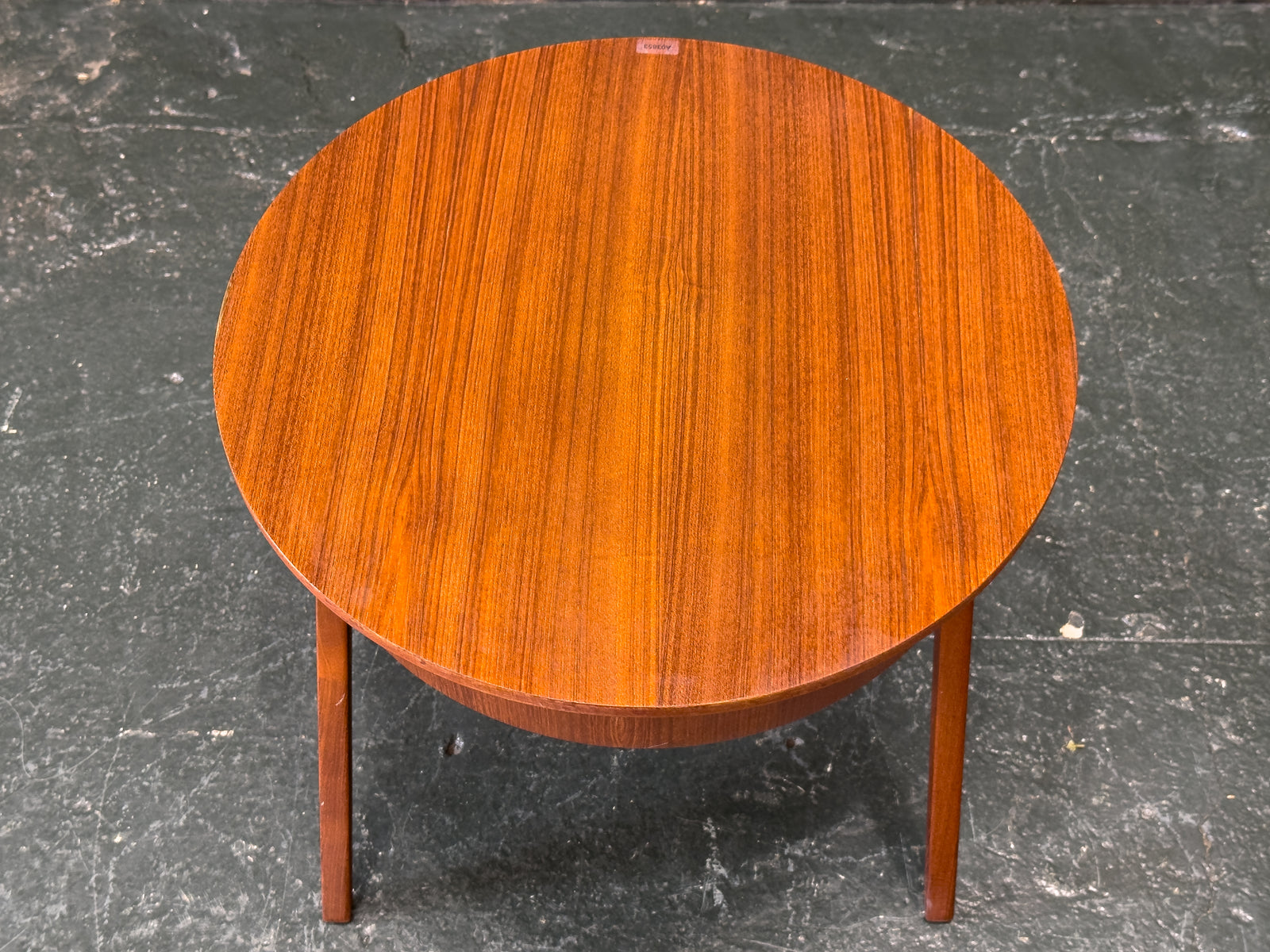 Round Teak Side Table with Round Hinged Compartments