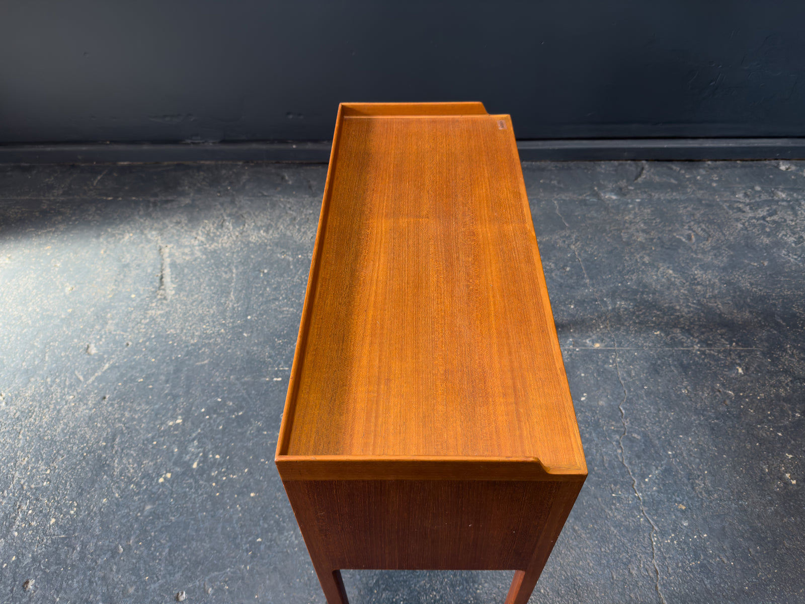 Small Teak Unit on Wheels