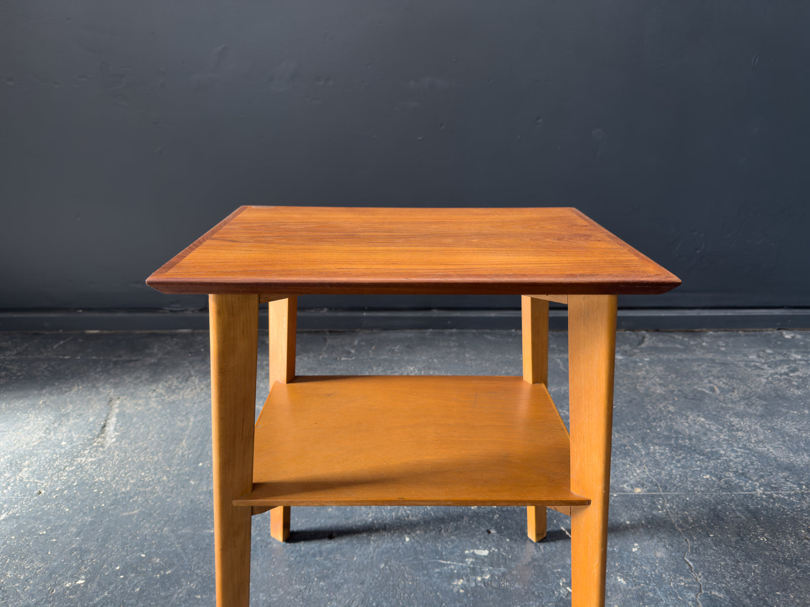Teak and Oak Side Table