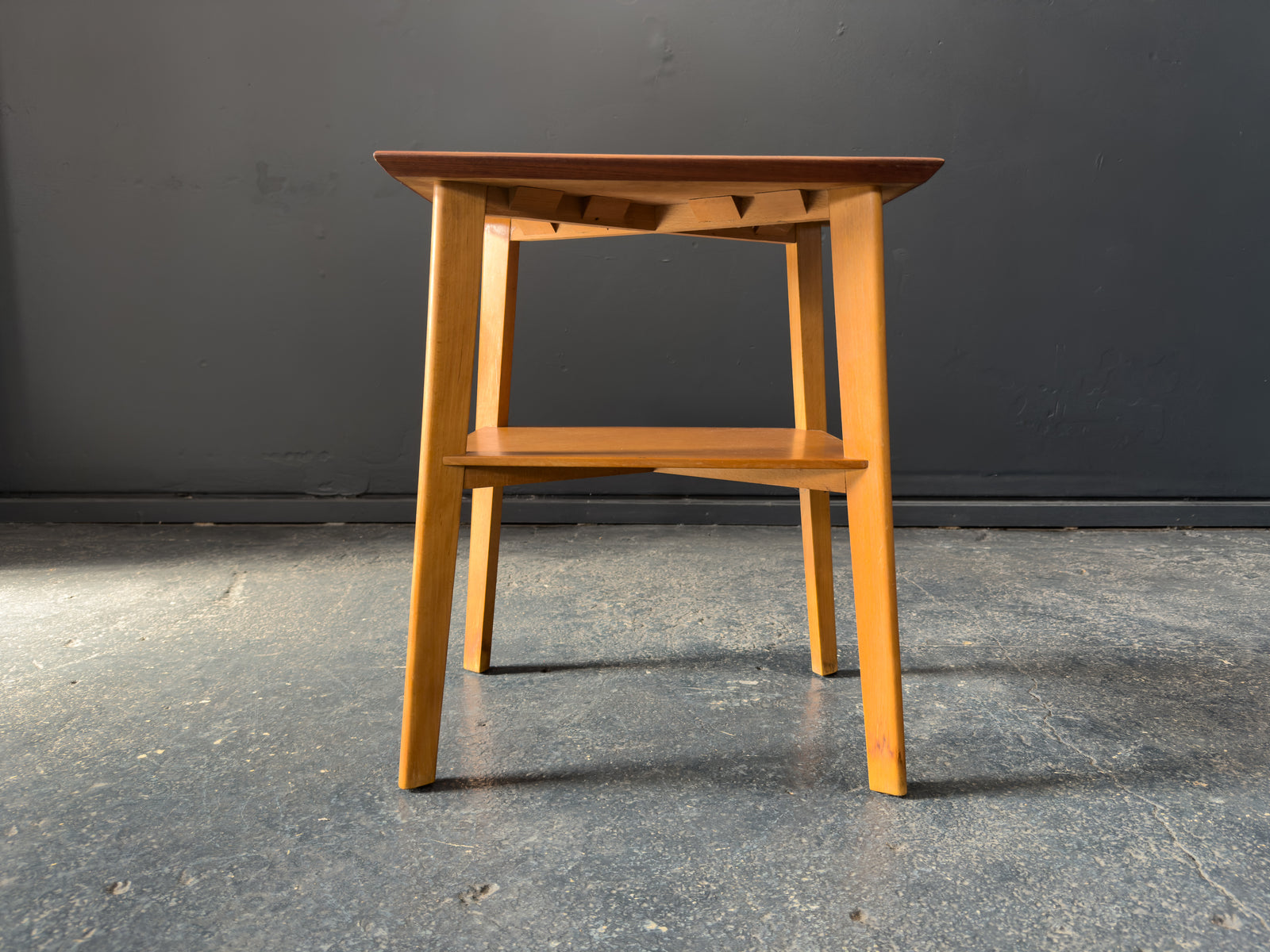 Teak and Oak Side Table