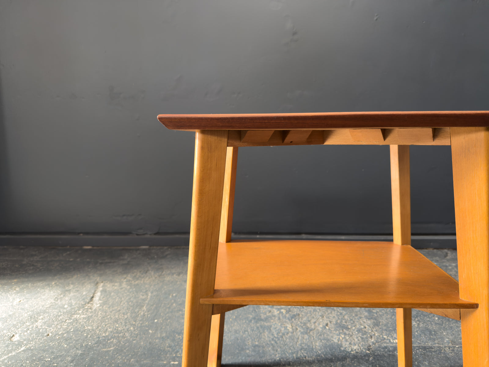 Teak and Oak Side Table