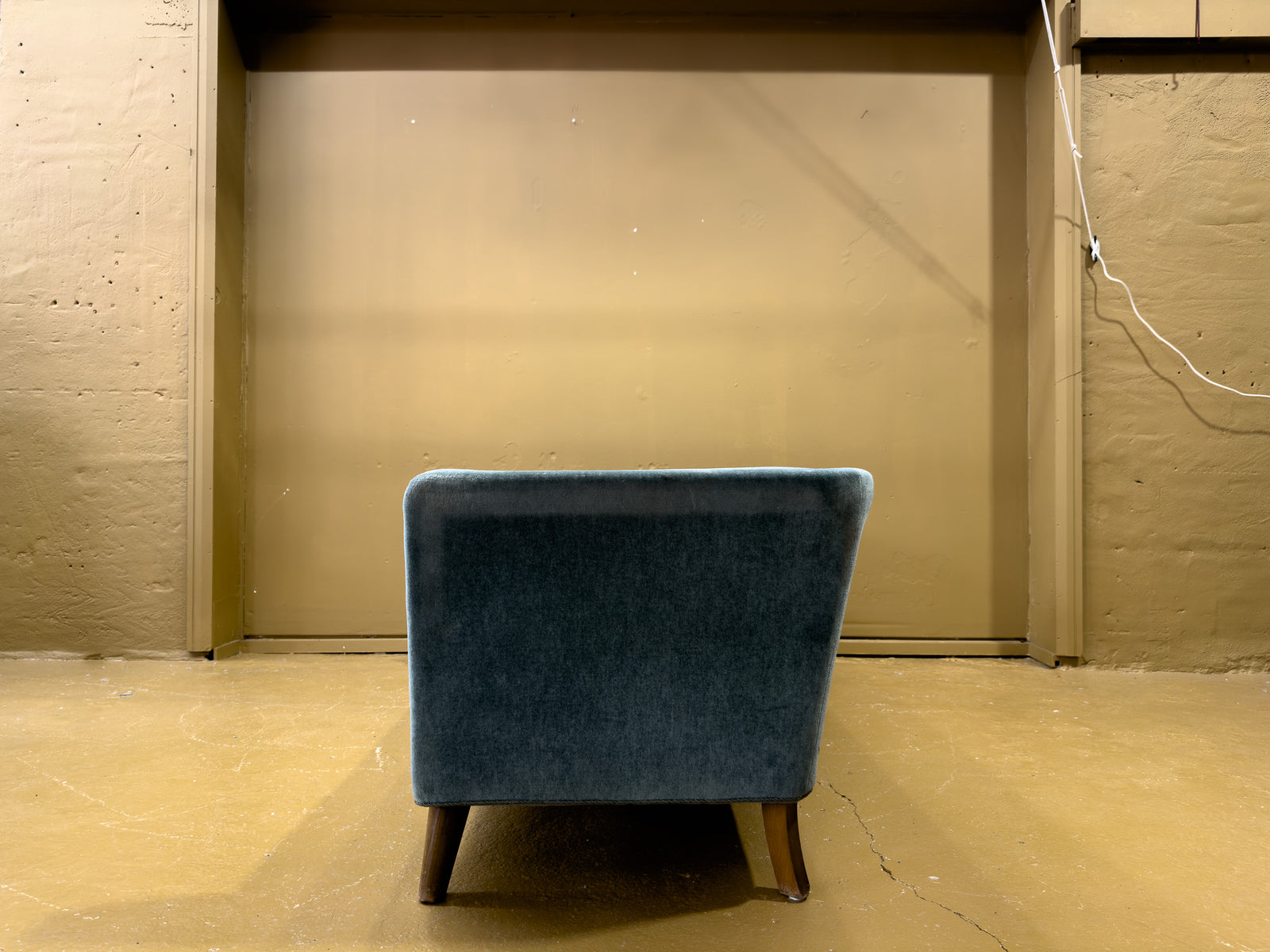Blue Velvet 1950s Sofa